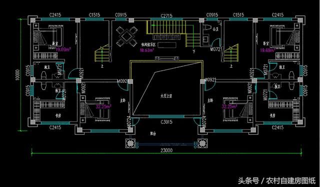 23X10米新农村双拼房，共用大堂8个套间，兄弟分房不分家