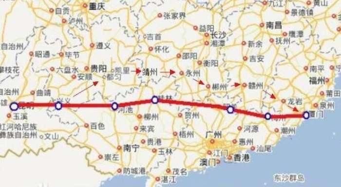 昆明至厦门正在规划一条高铁, 横跨5省经7市, 有你家乡吗?