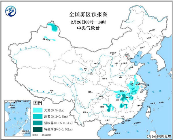 2018年2月26日-3月2日一周全国天气预报:南方