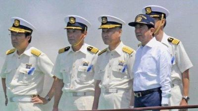 安倍出席海保观阅式 叫嚣钓鱼岛归日本