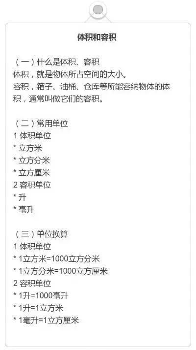 数学老师:小学数学单位换算一览表,别再算错