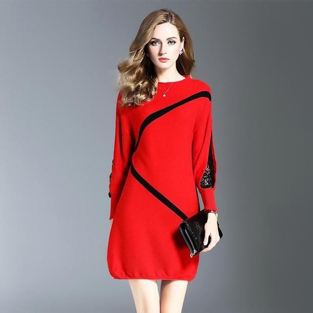 红色针织衫,穿出活力与时尚,炫彩一冬