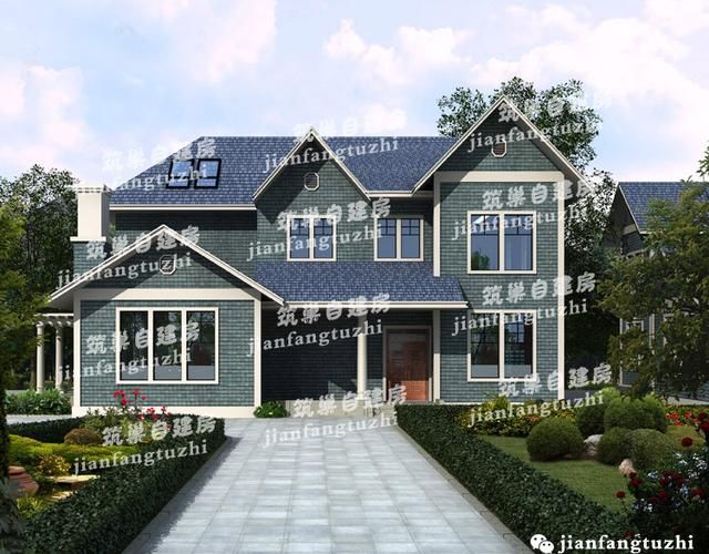 2款两层半欧式农村别墅设计图15x11,造价预算40万(全套施工图)