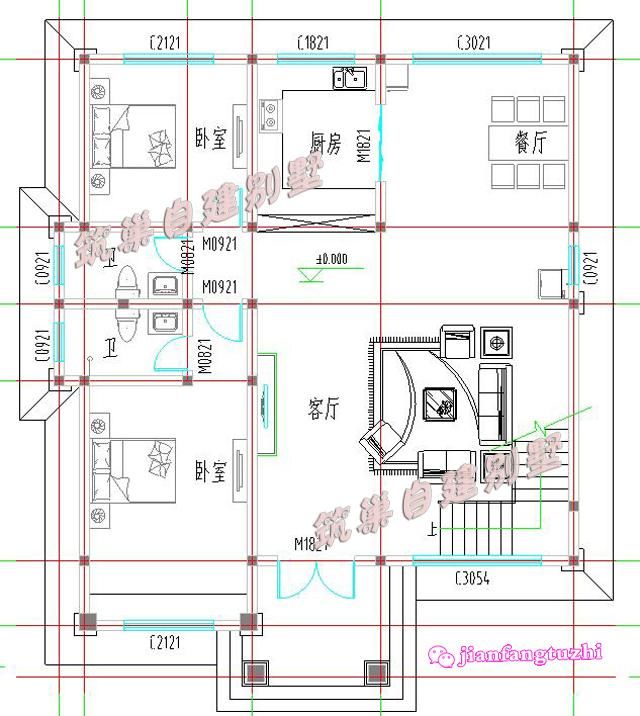 150平方米经济实用三层农村自建房设计图效果图，四面通透！