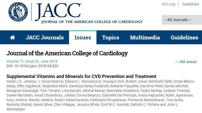 JACC大数据解读:维生素等营养补充剂，继续吃还是赶紧扔?