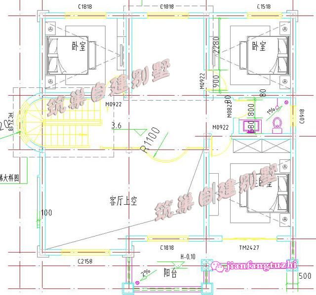 30万300平方米三层农村别墅设计效果图建筑图
