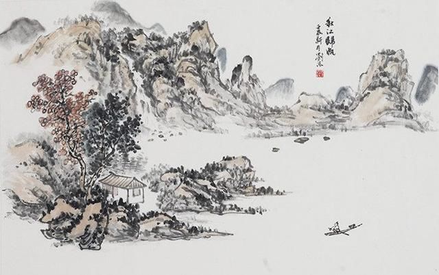 一首写景小诗，似一幅静谧的秋江美景图