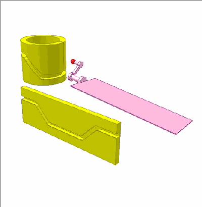 其实这种结构也可以只使用一个凸轮,并通过绿色条(构建平行四边形机构