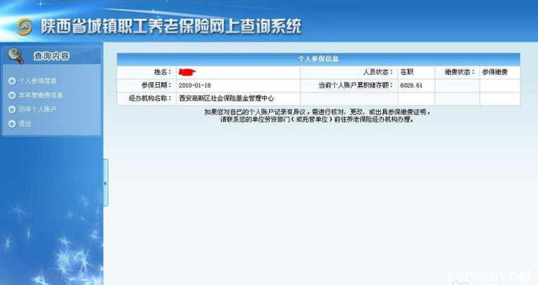 养老保险个人账户查询