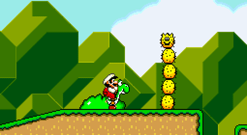 游戏中玩家的任务就是操控着耀西,背着还是婴儿的马里奥,照顾他,保护